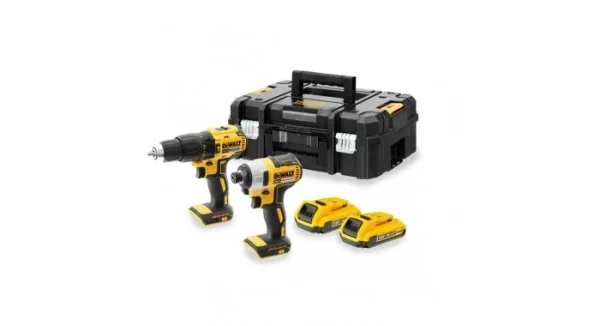 DeWalt DCK2060D2T Perceuse Visseuse à Percussion (DDF778) & Visseuse à Chocs à Batteries (DCF787) 18V Li-Ion (2x Batterie 2.0Ah) Dans TSTAK soldes officiel 1