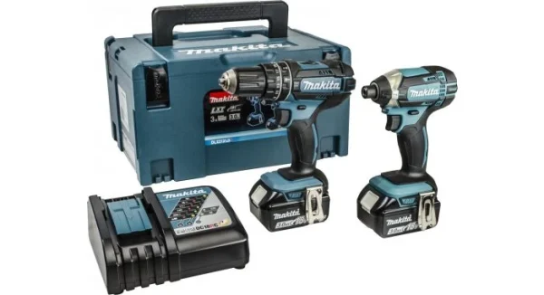 Makita DLX2131JX Pack Outils Sans-fil 18V Li-ion – Perceuse Visseuse (DHP482) & Visseuse à Percussion (DTD152) – Batterie (2x 3,0 Ah) – Mbox Livraison internationale 1