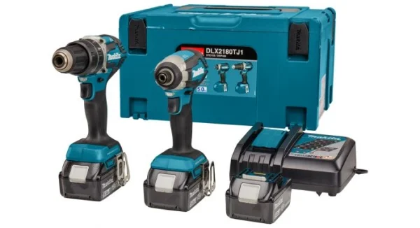 Makita DLX2180TJ1 Perceuse à Percussion Sans-fil (DHP484) & Visseuse à Percussion Sans-fil (DTD153) – 18V Li-ion (3x 5,0 Ah) – Mbox – Brushless marque moins cher 1