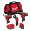 achetez Milwaukee M12 BPP3A-202B – Set Li-Ion 12V – Perceuse Visseuse (M12 BDD) & Viseuse à Choc (M12 BID) & Lampe Torche (C12 T) + (2x Batterie 2.0Ah) Dans Sac – 4933441225 11