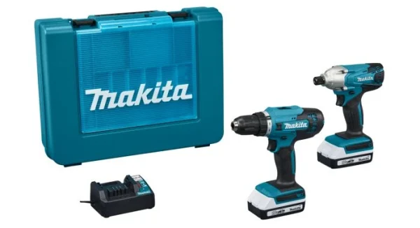 Makita DK18A35X2 Perceuse Visseuse à Percussion Sans-fil (DF488DZ) Et Visseuse à Percussion Sans-fil (TD127DZ) – 18V Li-ion – Batteries (2X 2 Ah) – Coffret magasin 1