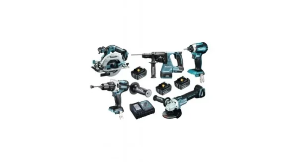 Makita DLX5023TJ Pack 5 Outils Sans-fil – 18V Li-ion – 3 Batteries 5,0 Ah – MAKPAC vente pas cher en ligne 1