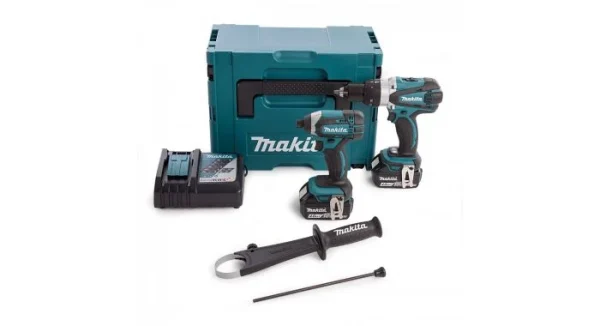 Makita DLX2145MJ – Pack 2 Outils Sans-fil – 18V Li-ion – Perceuse Et Boulonneuse -2 Batteries 4,0 Ah – Mbox marque moins cher 1