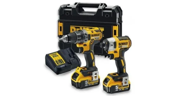 Retour Facile et Gratuit DeWalt DCK268P2T Perceuse Visseuse (DCD791) & Visseuse à Chocs (DCF887) à Batteries 18V Li-Ion (2x Batterie 5.0Ah) Dans TSTAK – Moteur Sans Charbon – DCK268P2T-QW 1