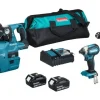 Makita DLX3154TX1 Pack 3 Outils Sans-fil – 18V Li-ion – 2 Batteries5,0 Ah – Sac magasins pour 5