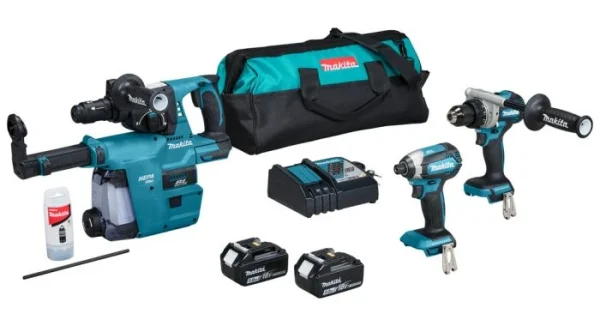 Makita DLX3154TX1 Pack 3 Outils Sans-fil – 18V Li-ion – 2 Batteries5,0 Ah – Sac magasins pour 1