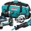 magasin en ligne france Makita DLX6044PT Pack 6 Outils Sans-fil – 18V Li-ion – 3 Batteries 5,0 Ah – Sac 22