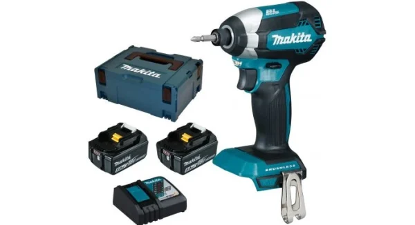 solde en ligne Visseuse à Percussion Sans-fil Makita DTD153RTJ – 18V Li-ion – 2 Batteries 5,0 Ah – MAKPAC – Brushless 1