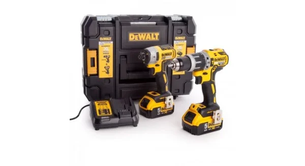 france DeWalt DCK266P2T Perceuse Visseuse à Percussion (DCD796) & Visseuse à Chocs (DCF887) Li-Ion 18V (2x Batterie 5.0Ah) Dans TSTAK 1