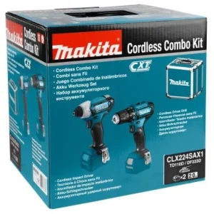 Makita CLX224SAX1 – Kit Perceuse Visseuse 12V Li-ion (DF333D) & Visseuse à Choc (TD110D) – Coffret – Batteries (2x 2,0 Ah) Neuve avec étiquette 12