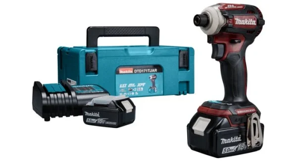 soldes officiel Visseuse à Percussion Sans-fil Makita DTD171TJAR – 18V ​​Li-ion – 2 Batteries 5,0 Ah – M-Box – Brushless 1