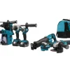 luxe soldes Makita DLX7020TX1 Ensemble De 7 Outils Sans-fil – 18V Li-ion – 2 Batteries 5,0 Ah – Sac 5