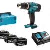 Makita DHP453RF3J 18V Li-Ion Perceuse – Visseuse à Percussion Sans Fil (3x 3.0Ah Batteries) Avec Mbox Livraison rapide 17