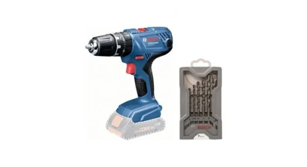 Bosch GSB 18V-21 Perceuse Visseuse à Percussion Sans Fil – 18V Li-Ion – Machine Seule – Inclus 7 Forets à Béton haute qualité 1