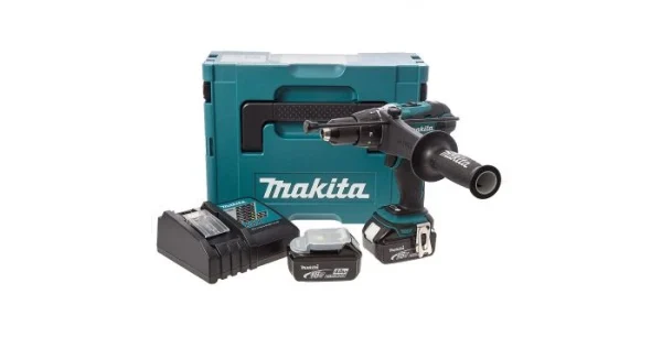 soldes Makita DHP458RMJ Set Perceuse Visseuse à Percussion à Batteries 18V Li-Ion (2x Batterie 4.0Ah) Dans MAKPAC 1