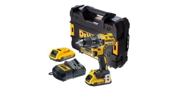 vente chaude DeWalt DCD791D2 – Set Perceuse Visseuse Li-Ion 18V (2x Batterie 2.0Ah) Dans TSTAK – Moteur Brushless – 70Nm – DCD791D2-QW 1