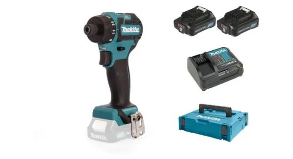 Perceuse Visseuse Sans-fil Makita DF032DSAJ – 10,8V Li-ion Coulissante – 2 Batteries 2,0 Ah – MAKPAC – Brushless – 35 Nm Paris 1