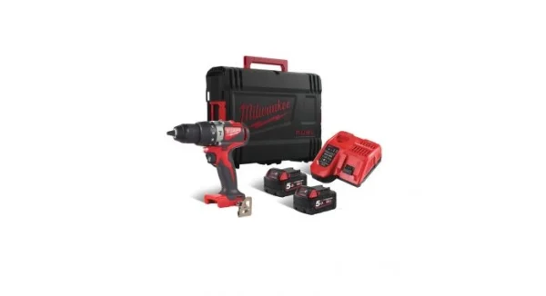 marque pas cher Milwaukee M18 BLPD2-0 Set De Perceuse à Percussion 18V Li-Ion – (2x Batterie 5,0Ah) – HD Box – Moteur Brushless – 82Nm 1