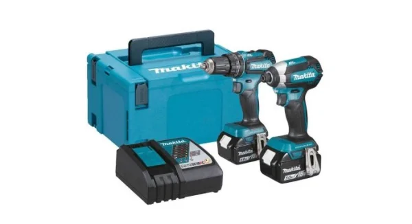 Makita DLX2283TJ – Ensemble Sans-fil – 18 V Li-ion – Perceuse-Visseuse & Perceuse Visseuse à Percussion – 2 Batteries 5,0 Ah – Brushless – Mbox vente pas cher 1