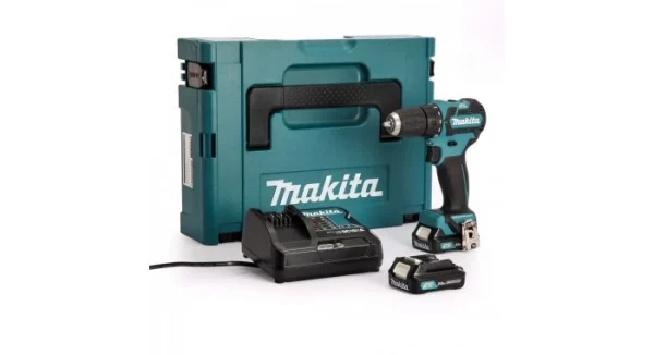 soldes magasin Perceuse Visseuse Sans-fil Makita DF332DSAJ – 10,8V Li-ion Coulissante – 2 Batteries 2,0 Ah – Coffret – Brushless – 35 Nm 1