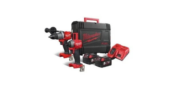 magasin en ligne Milwaukee M18 FPP2A2-502X – Set D’outils 18V – Perceuse à Percussion M18 FPD2 + Visseuse à Chocs M18 FID2 – Batteries Et Chargeur – 4933464268 1