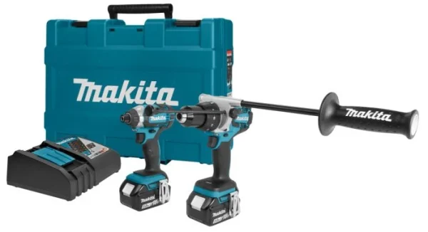 MAKITA DLX2146T Ensemble 2 Outils Sans-fil – 18V Li-ion – Perceuse Visseuse à Percussion (DHP481) Et Visseuse à Percussion (DTD152) – 2 Batteries 5,0 Ah) – Coffret prix pas cher 1