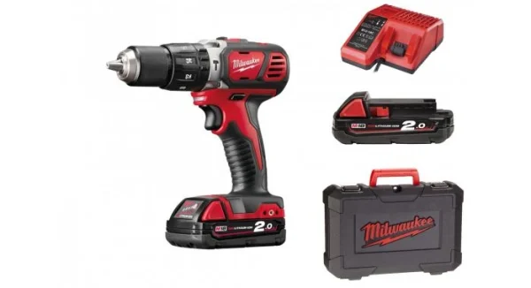 Retour Gratuit Milwaukee M18 BPD-202C – Set De Perceuse à Percussion Compacte 18V Li-Ion (2x 2.0Ah ) Dans Coffret – 4933443515 1